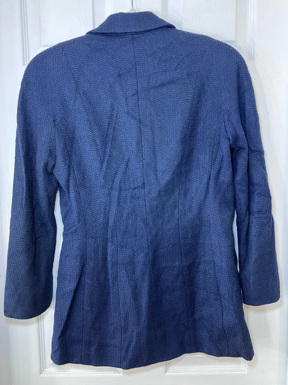 Christian Dior Boutique Navy Textured Blazer Jacket Size 8
